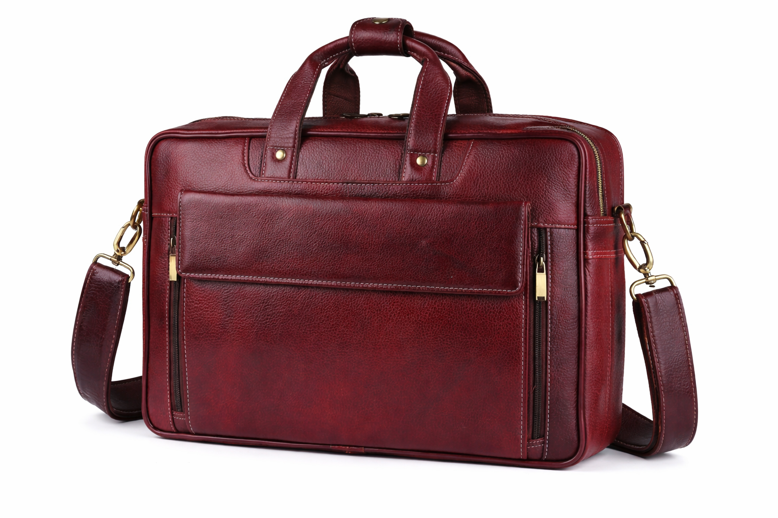 Premium Vintage Leather Laptop Office Bag – Executive Business Briefcase (15.6)